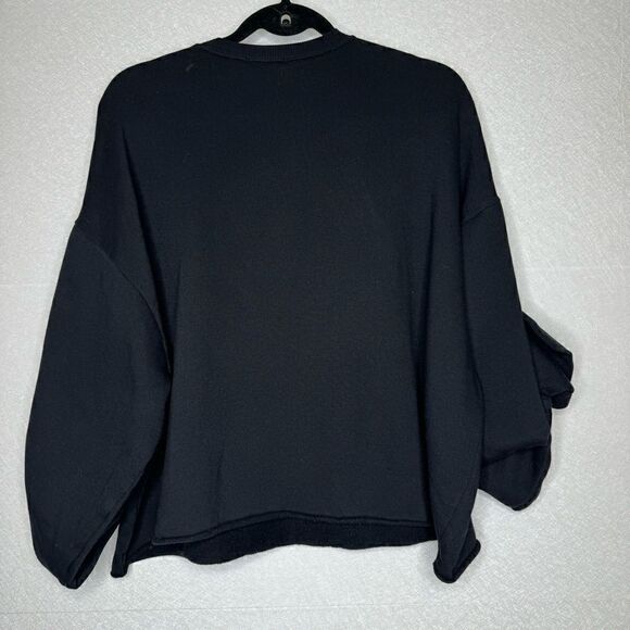 Zara Buckle Sleeve Pulllover Sweatshirt Black S - Picture 6 of 6